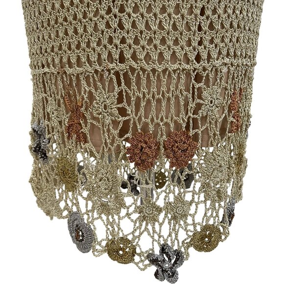 Boho Crochet Midi Skirt Floral Lace Cottagecore Festival Young Essence XL - Picture 8 of 8